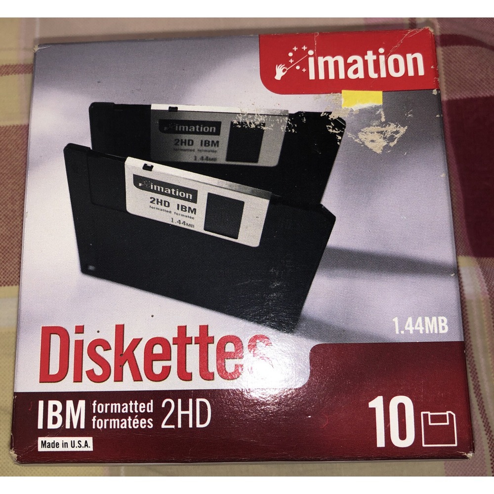 Imation 3.5" Floppy‎ Disks Diskettes 10 Pack 1.44MB  2HD New Sealed vintage